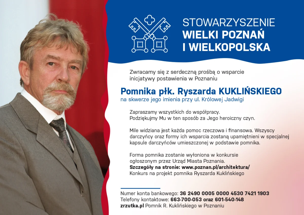 Budowa pomnika Ryszarda Kuklińskiego w Poznaniu